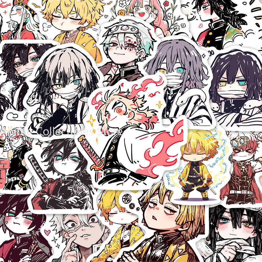Laptop Original Accessories - 55PCS Demon Slayer Kamado Tanjirou Anime