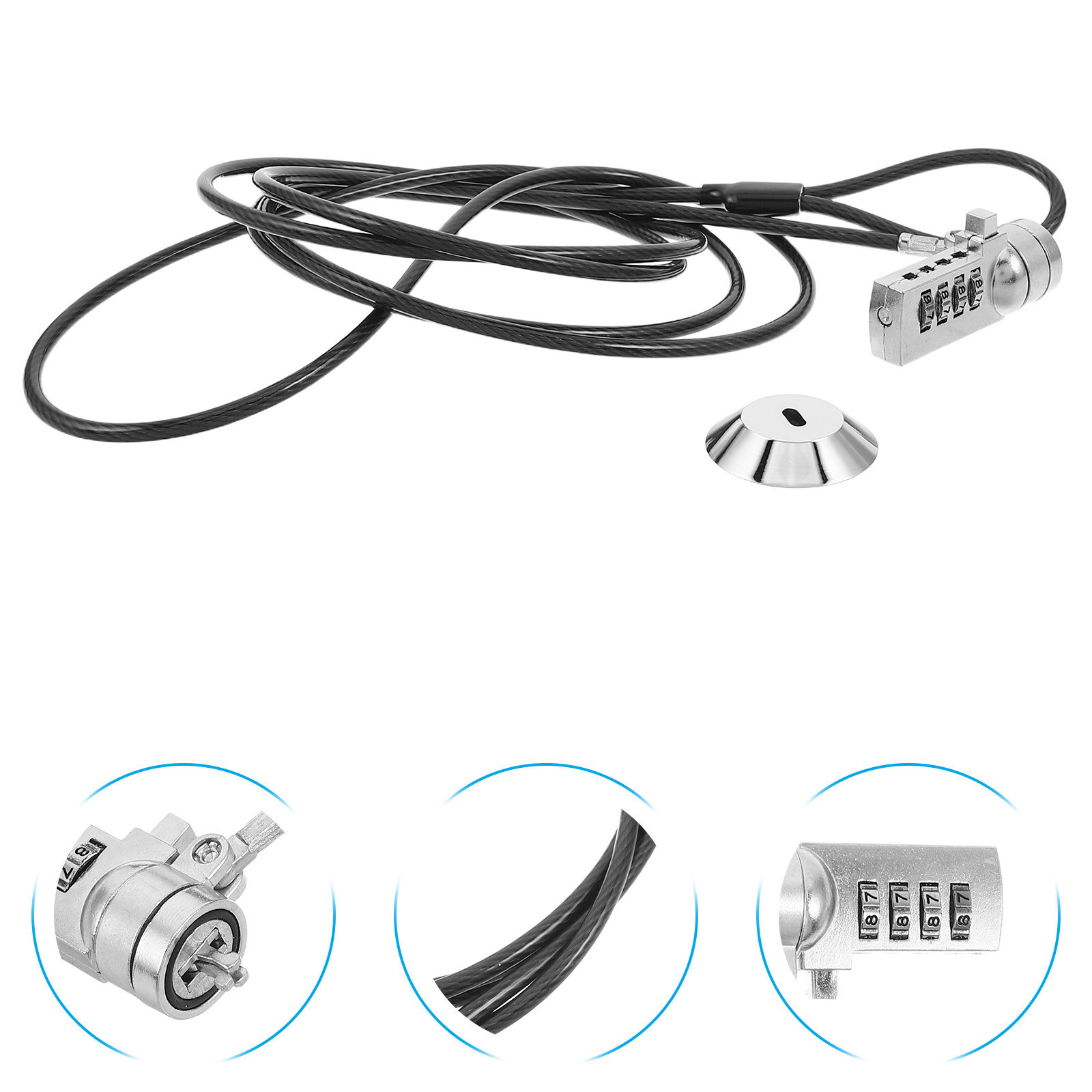 Laptop Lock Cable - 1Set Combination Laptop Lock 4-Digit Resettable