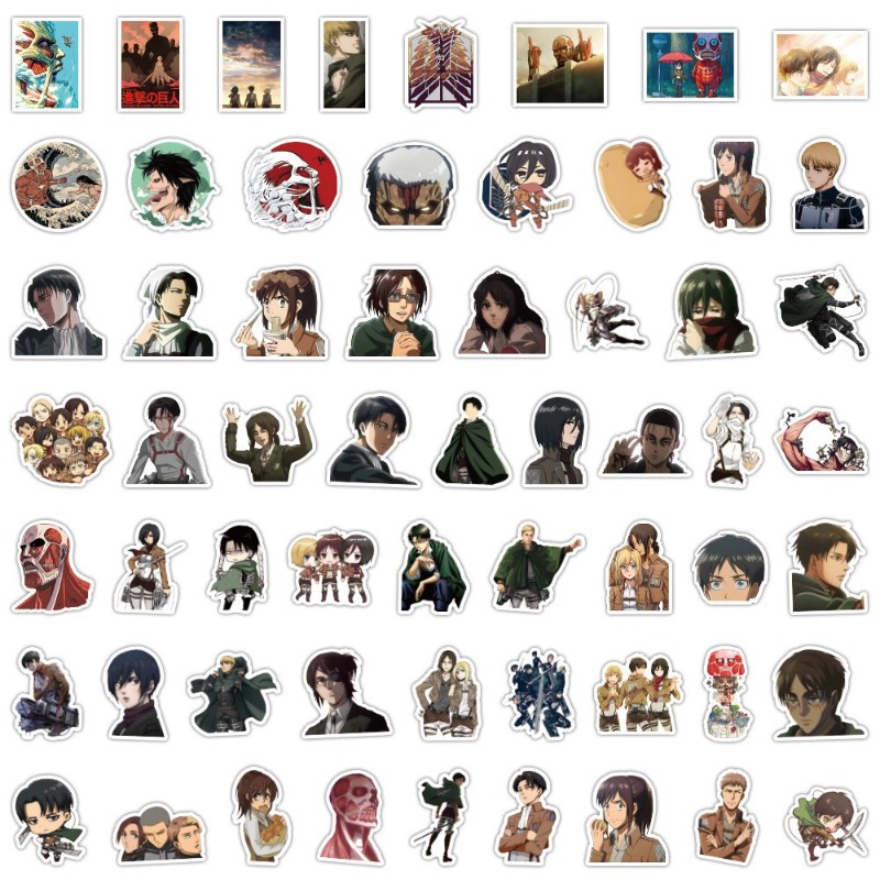 Laptop Original Accessories - 60Pcs Attack on Titan Anime Stickers