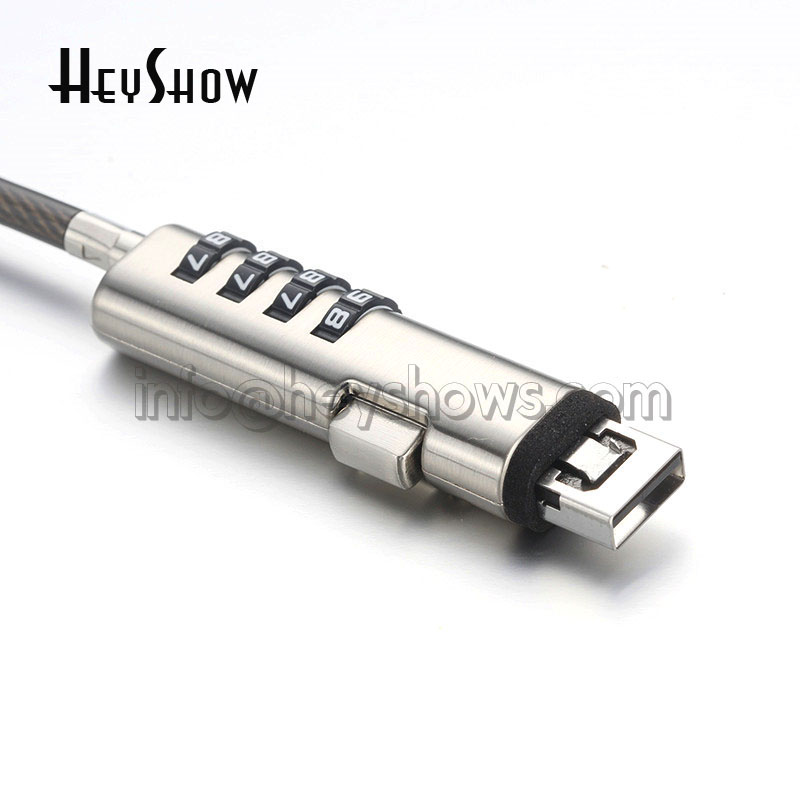 Laptop Lock Cable - 4-Digit Password Protected USB Port Laptop