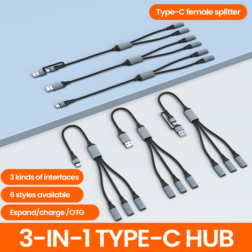 3 in 1 Type C Hub USB Hub USB  - огляд і ціна Laptop Lock Cable