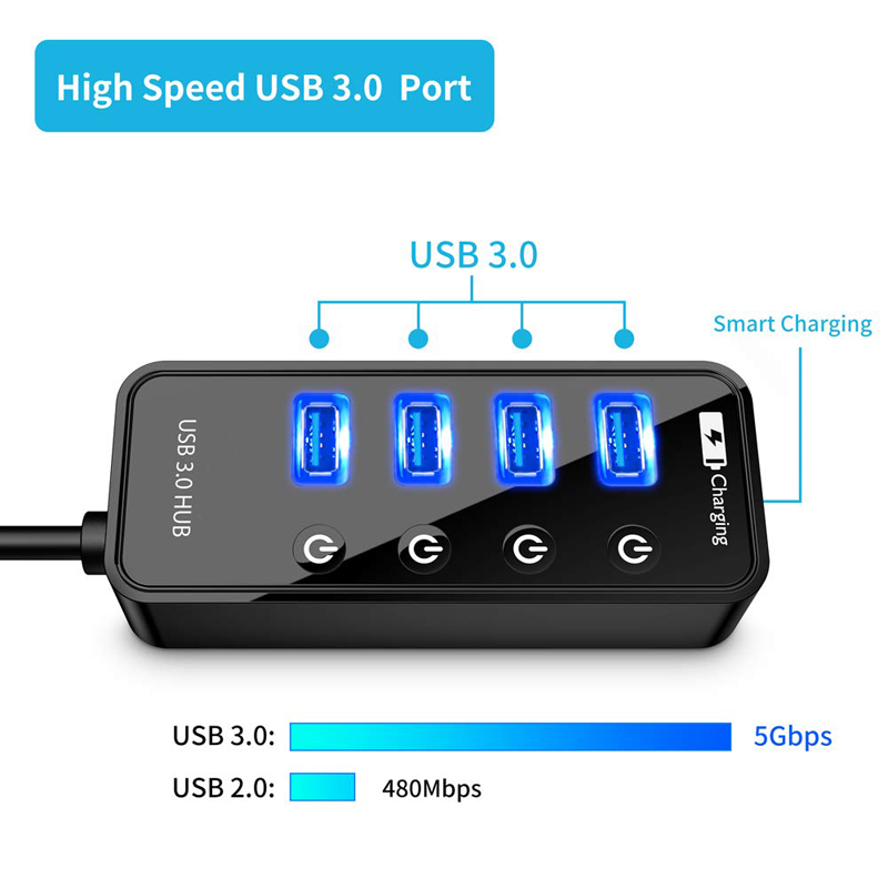 USB HUB 3.0 4 Port Smart Phone - огляд і ціна Laptop Lock Cable
