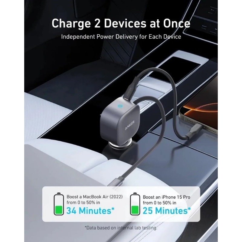 Anker A2738 Nano 75W USB-C Car - огляд і ціна Laptop Lock Cable